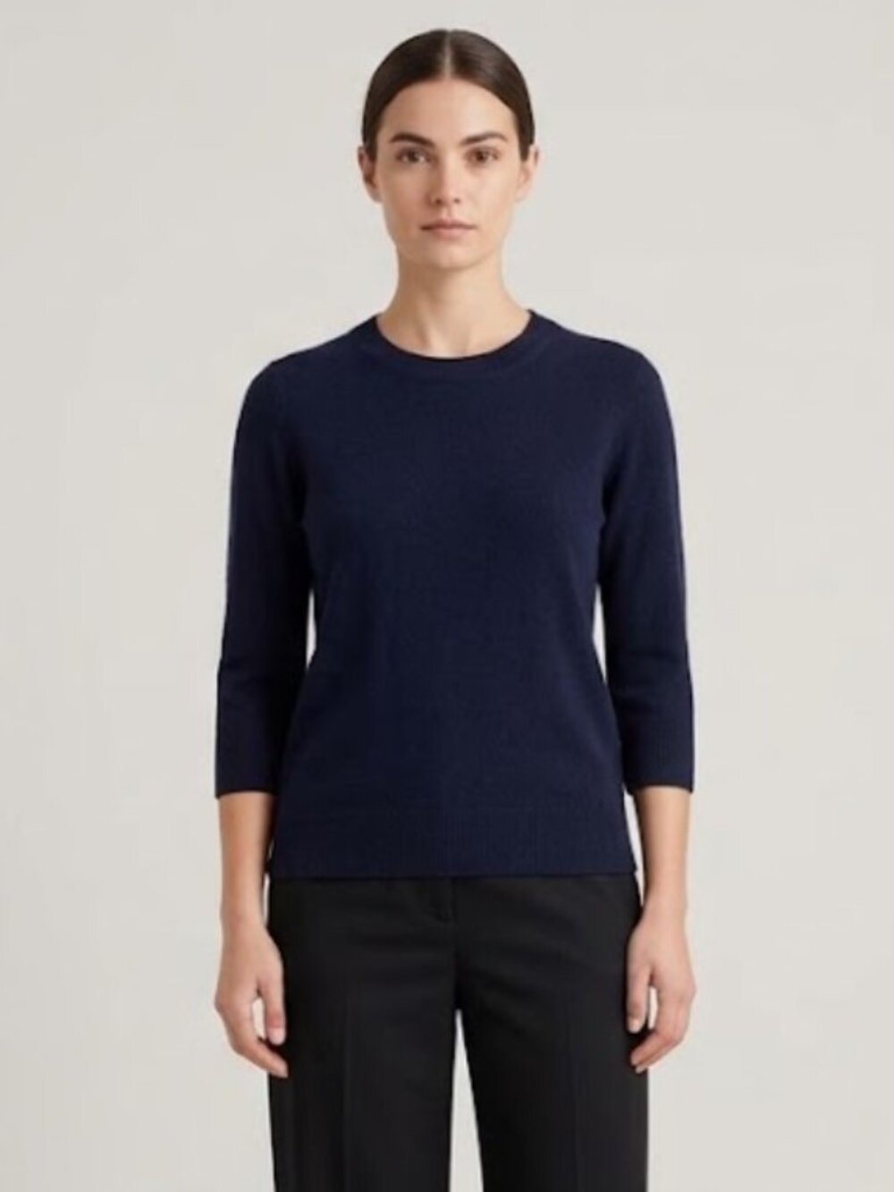 J.Crew Collection 100% Italian Cashmere Crewneck Sweater Navy Blue S